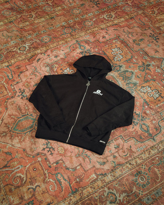 Black Zipper Hoodie